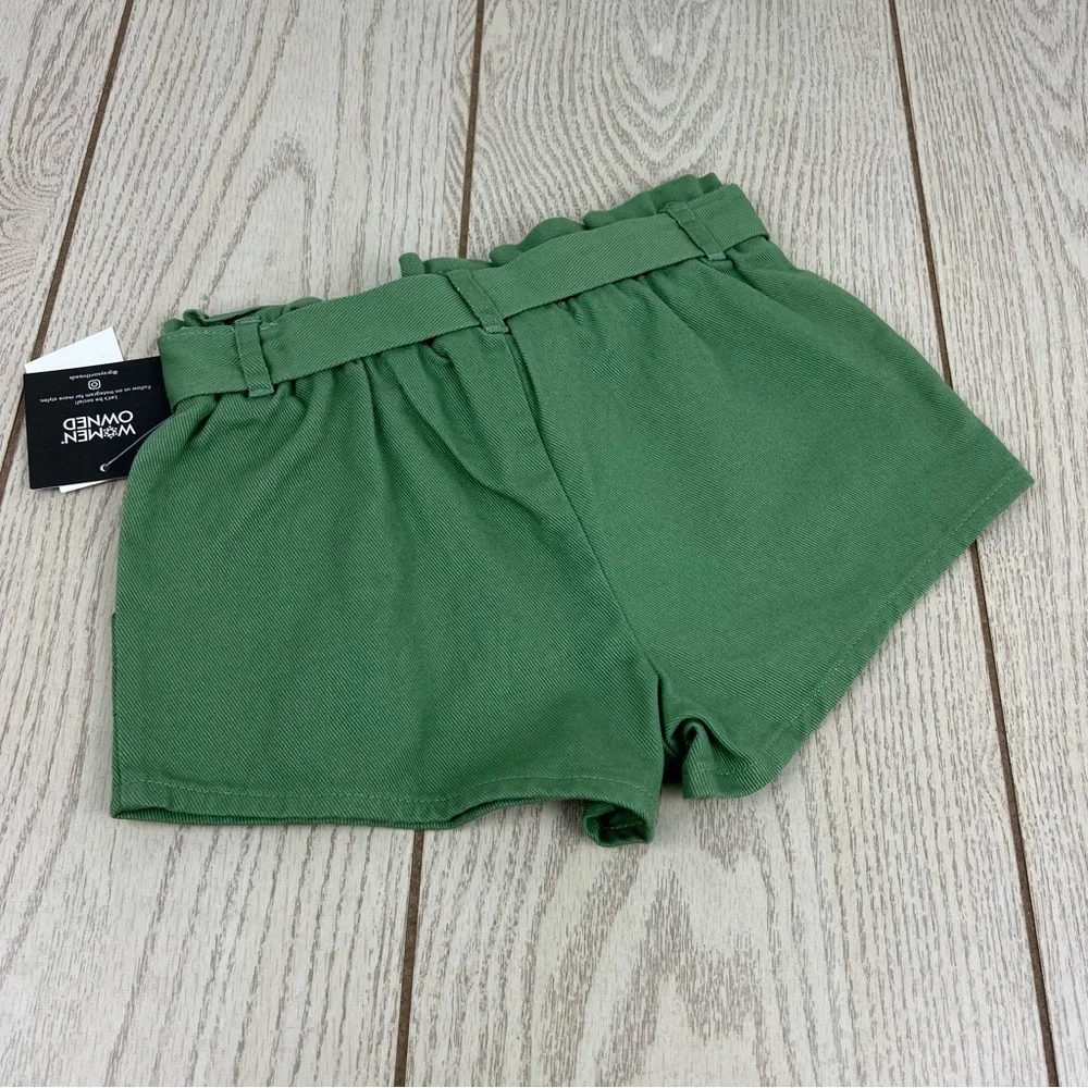 Grayson Threads Black Big Girls Elastic Waist Tie-Belt Shorts S-XL Green $32 - Picture 2 of 4